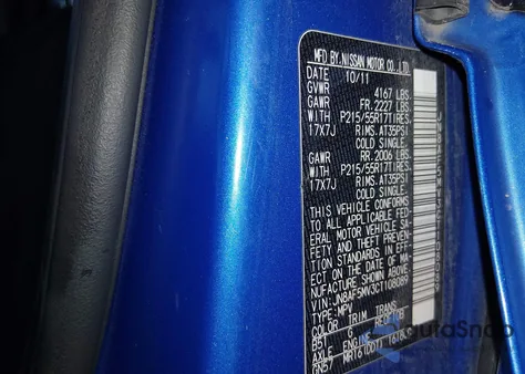 2012 Nissan Juke Sv from USA, damaged, VIN JN8AF5MV3CT108089